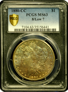 1880-CC Morgan Silver Dollar | PCGS | MS-63 Quality