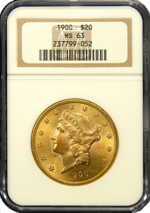 1900-P $20 Liberty Gold Coin PCGS/NGC MS-63
