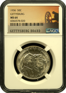 1936 Gettysburg Commemorative Half Dollar NGC MS64