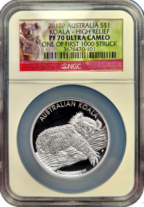 1 oz. | 2012 High Relief Australian Silver Koala | Austin Coins
