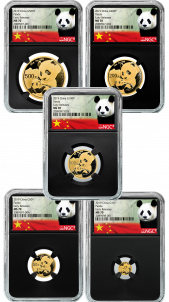 MS-70 5-Coin Set 2019 China Gold Pandas | Austin Coins