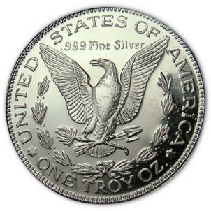 Morgan Silver Dollar Design 1oz .999 Fine Silver Round - Free