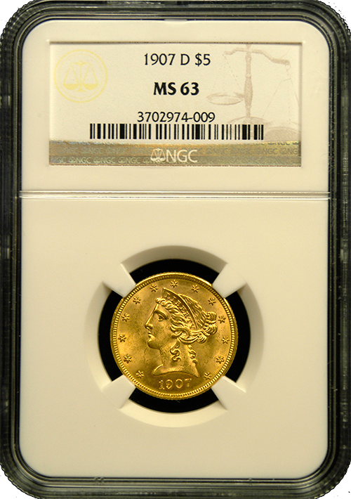 $5 Liberty Gold MS-63 Quality