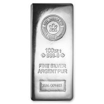 Royal Canadian Mint Silver Bars 100 oz - Obverse