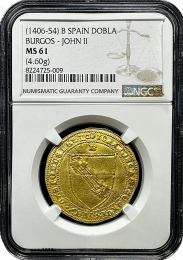 1406 Spanish Dobla | John II  | NGC MS 61 | In Holder