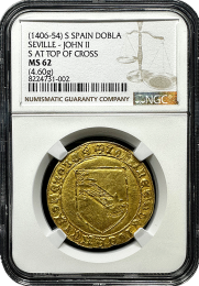 1406-54 Spanish Dobla| Seville | John II  | NGC MS 62 | IN Holder