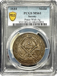 1644 | Saxony | Medal | PCGS MS-61 | In Holder