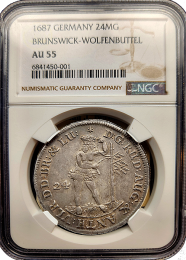 1687 | German | 24 Mariengroschen | NGC AU-55 | Both SidesIn Holder