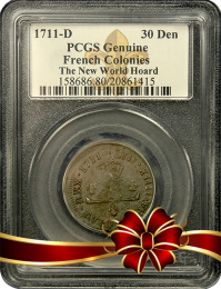 1711 D French Denier PCGS Genuine