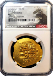 1712 | Mexico 8 Escudo | NGC MS-64 | In Holder