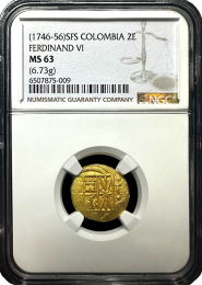 1746-56 | Colombia 2 Escudo | NGC MS-63 | In Holder