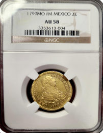 1799 | Mexico | 2 Escudo | AU 58  | In Holder