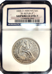 1855 SS Republic Half Dollar | New Orleans | NGC | In Holder