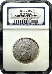 SS Republic Half Dollars | Various Dates | NGC Certified w/ Book | 1859 in Holder