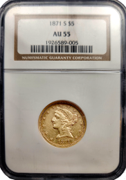 1871-S $5 Liberty Gold Head | In Holder