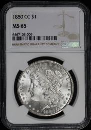1880 | CC Morgan Silver Dollar | PCGS MS-65  | In Holder