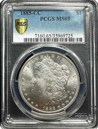 1885-CC Morgan Silver Dollar | PCGS | MS-65 Quality | In Holder