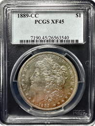 1889 | CC Morgan Silver Dollar | PCGS | XF-45 | In Holder