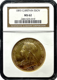 1893 G.Britain | 5SOV | NGC MS 62 | In Holder