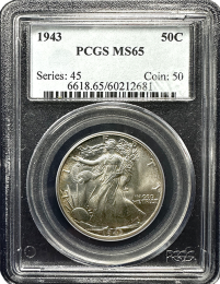 1943 Liberty Half Dollar | PCGS | MS-65 | In Holder