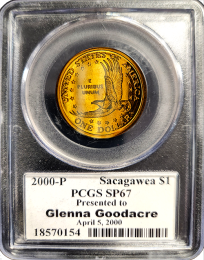 2000-P| Sacagawea| PCGS | 1 Dollar | SP-67 | Reverse | Holder