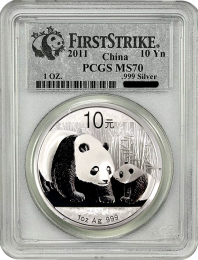 2011 | 1 oz. | China Panda Silver Coin | MS-70 | In Holder