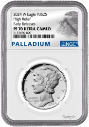 2019-W American Eagle Palladium Reverse Proof NGC 70