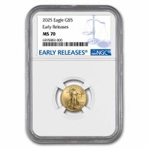 1/10-oz. | 2025 | Gold American Eagle | MS-70 NGC