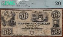 1839-41 | Republic of Texas | $50 Note | PMG Very Fine 20