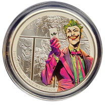 2023 Niue $10 DC Villains: The Joker™ 3 oz Silver Colorized Proof Coin | Reverse