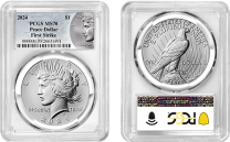  2024 Peace Silver Dollar PCGS MS-70 First Strike | Both Sides