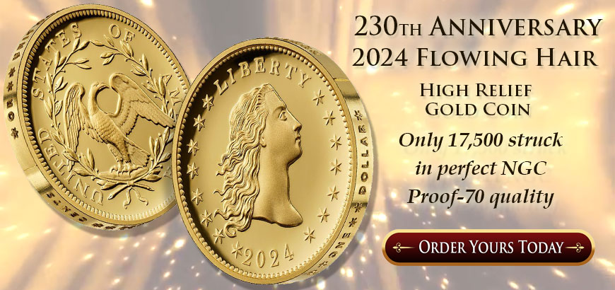 2024 Flowing Hair Gold coins